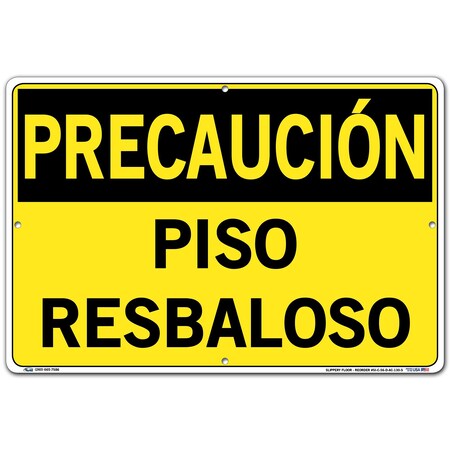 Vestil Aluminum Composite Sign, 12-1/2" Height, 18-1/2" Width, Aluminum Composite, Rectangle, Spanish SI-C-56-D-AC-130-S